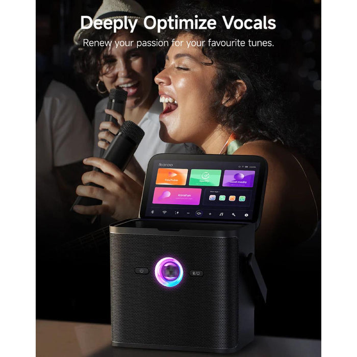 Ikarao Shell S3 HD Smart Karaoke Machine w/ 7" Touchscreen Display & 2x Wireless Microphones