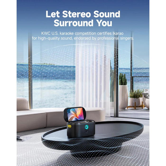 Ikarao Shell S1 Smart Karaoke Machine w/ 10" Touchscreen Display & 2x Wireless Microphones