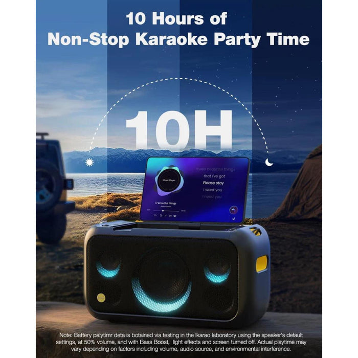 Ikarao Break X1 Smart Karaoke Machine w/ 13" Touchscreen Display & 2x Wireless Microphones
