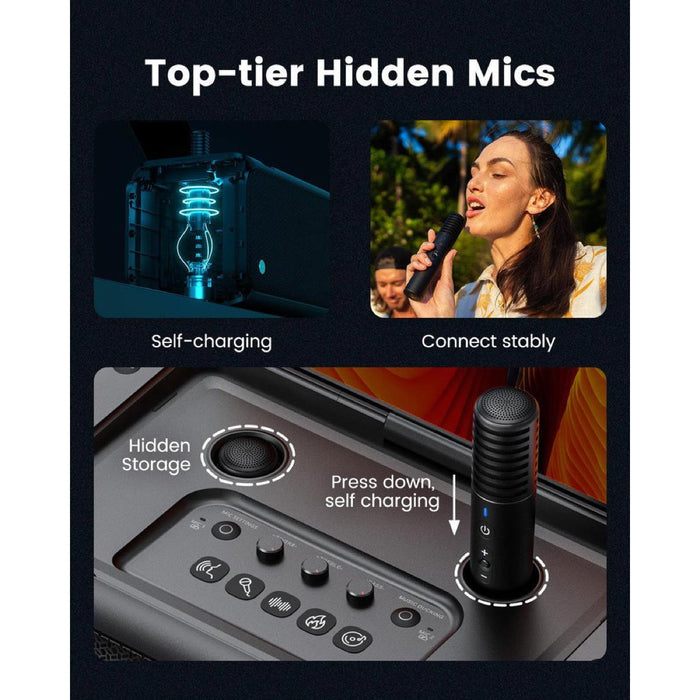 Ikarao Break X1 Smart Karaoke Machine w/ 13" Touchscreen Display & 2x Wireless Microphones