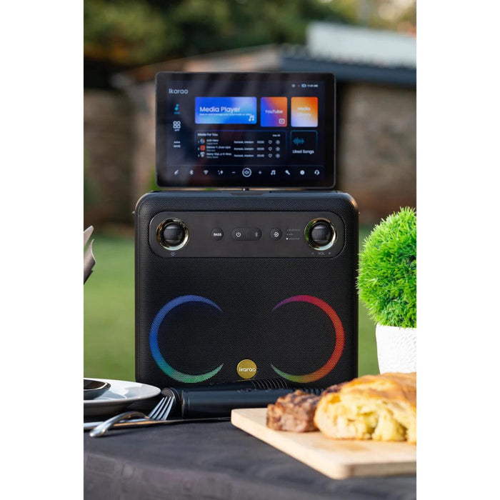 Ikarao Break X2 Smart Karaoke Machine w/ 10" Touchscreen Display & 2x Wireless Microphones