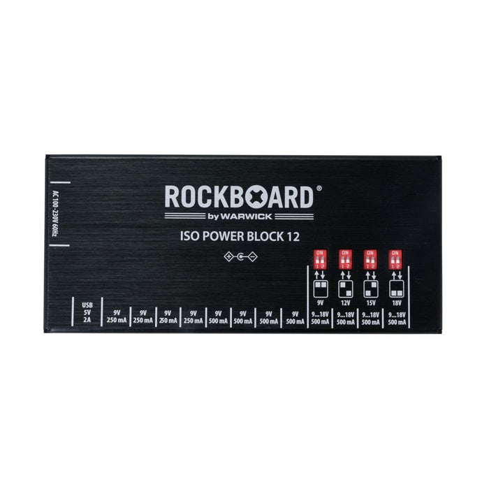 Rockboard | ISO Power Blocks IEC V12 | High Current 12-Output Pedal Power Supply