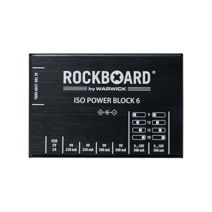 Rockboard | ISO Power Blocks IEC V6 | High Current 6-Output Pedal Power Supply