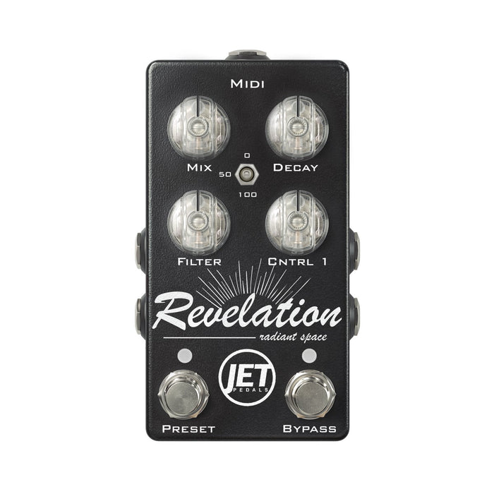 JET Pedals | REVELATION Reverb | V3 | 6 Studio Grade Reverbs w/ MIDI | Black