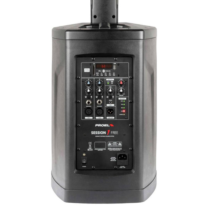 Proel SESSION 1 FREE Battery Powered Column Array Speaker System w/ Built-in Mixer & Bluetooth Audio