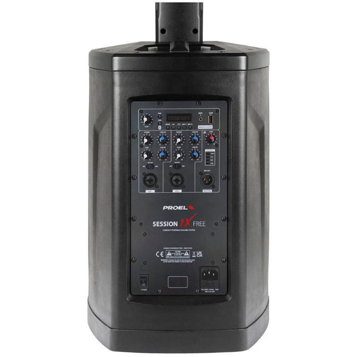 Proel SESSION 1X FREE Battery Powered Column Array Speaker System w/ Built-in Mixer & Bluetooth Audio
