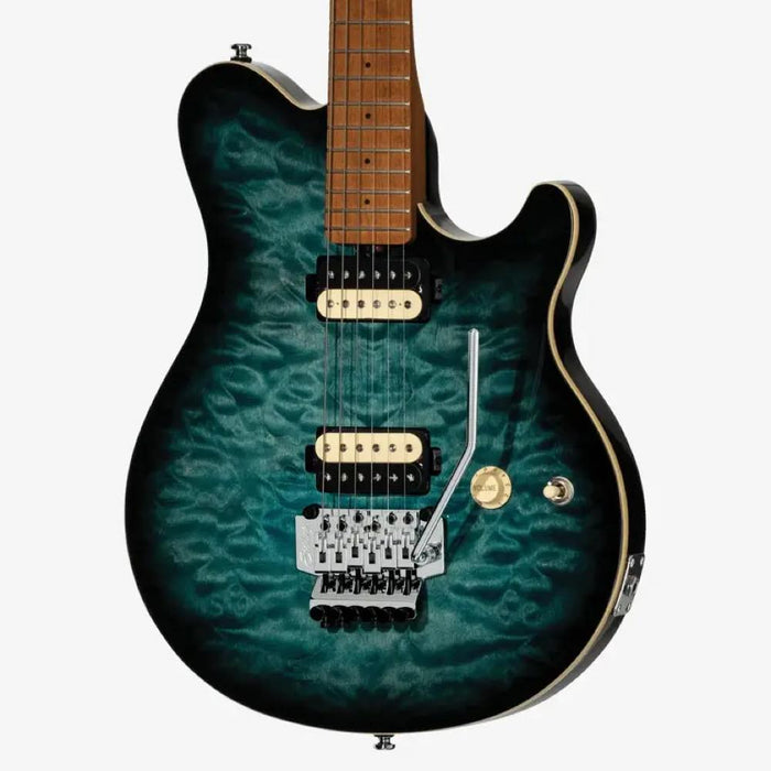 Sterling by Music Man AX50QM-YUB-M2 Axis AX50 Quilt Maple Electric Guitar - Yucatan Blue