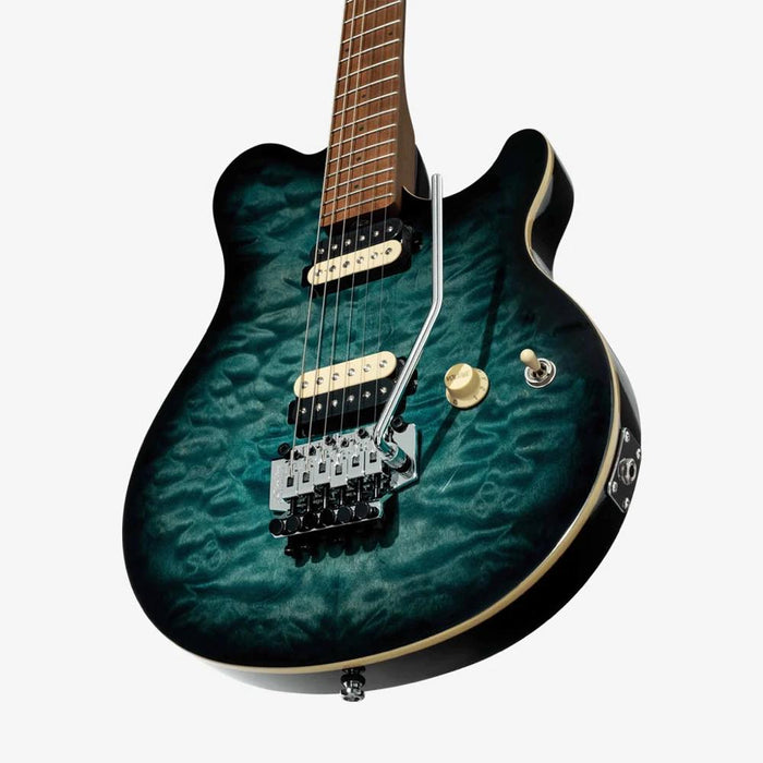Sterling by Music Man AX50QM-YUB-M2 Axis AX50 Quilt Maple Electric Guitar - Yucatan Blue