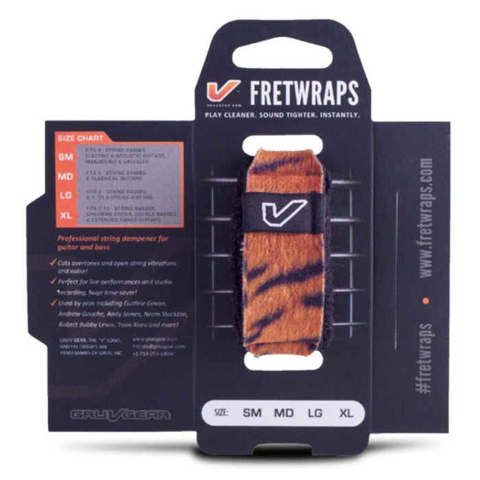 Gruv Gear FW-1PK-TIG-SM FretWraps String Dampener - Tiger - Small - 1 Pack