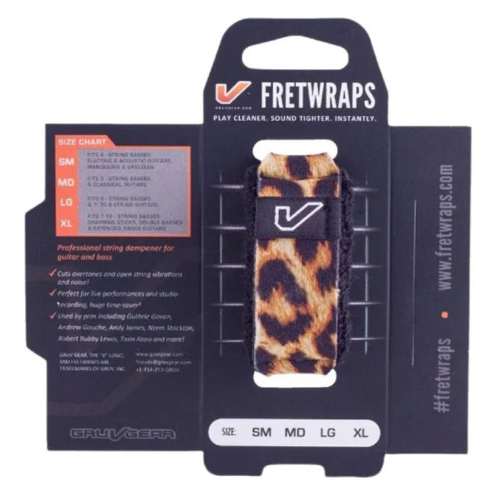 Gruv Gear FW-1PK-LEP-SM FretWraps String Dampener - Leopard - Small - 1 Pack