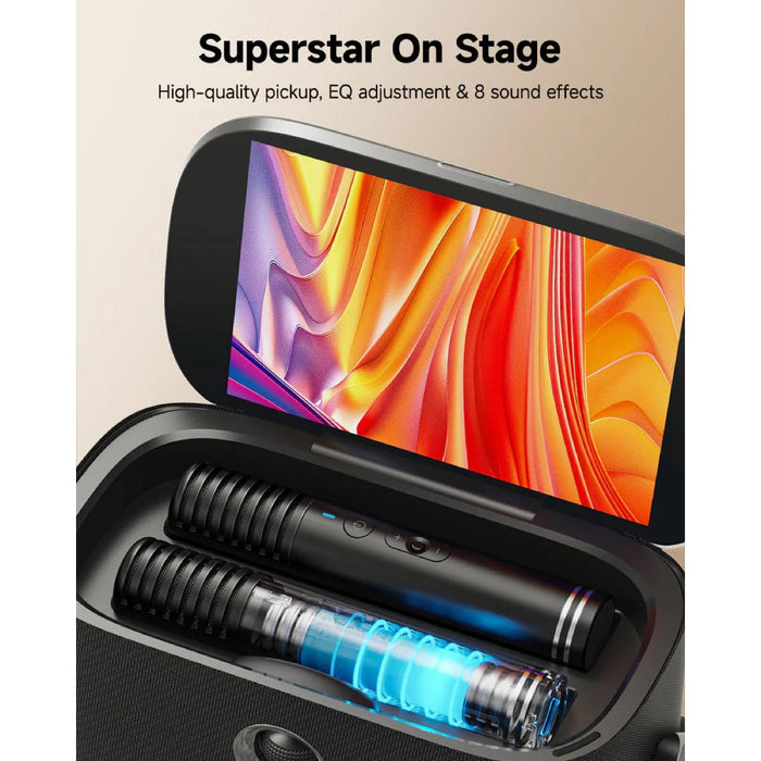 Ikarao Shell S2 Smart Karaoke Machine w/ 8" Touchscreen Display & 2x Wireless Microphones