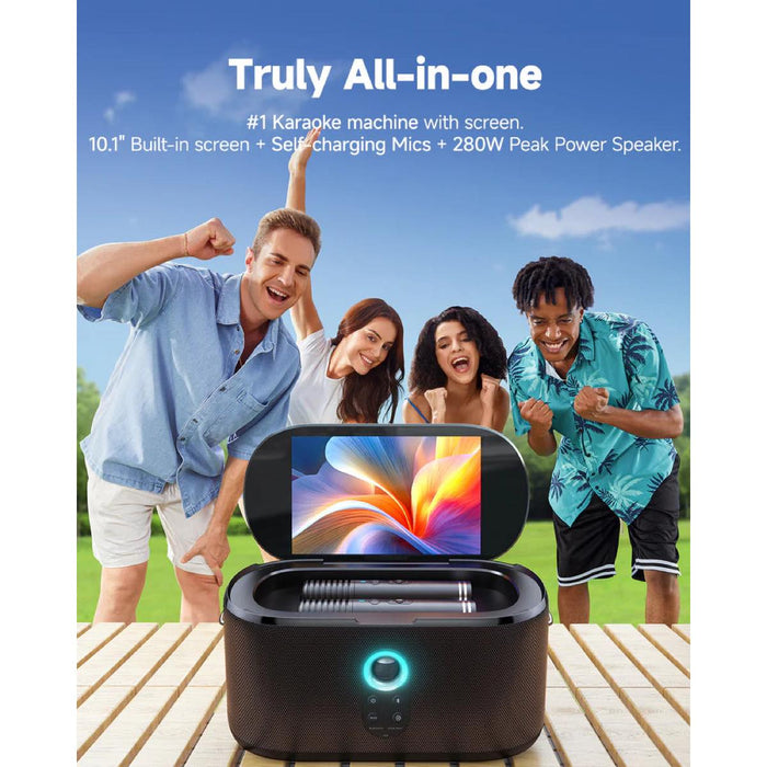 Ikarao Shell S1 Smart Karaoke Machine w/ 10" Touchscreen Display & 2x Wireless Microphones