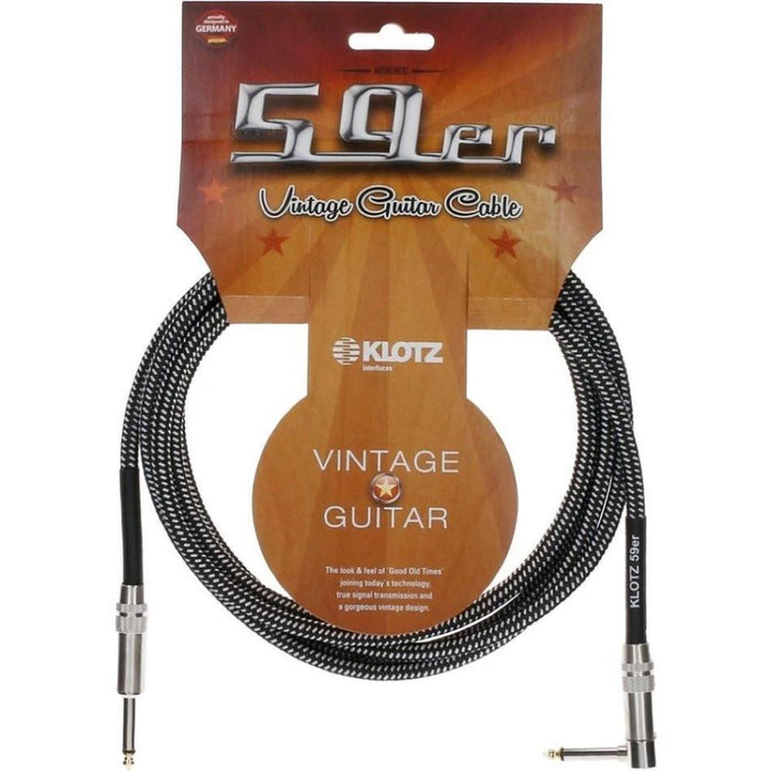 Klotz VINA0450 Vintage 59er Guitar Cable 1/4" TS Straight to Angle - 4.5M