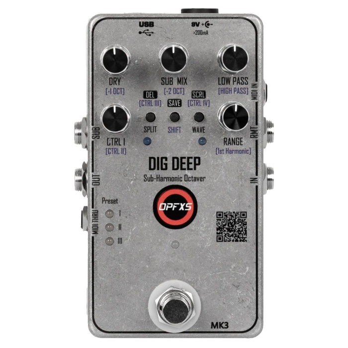 OPFXS Dig Deep MK3 Advanced Octave Down Bass Synth Pedal