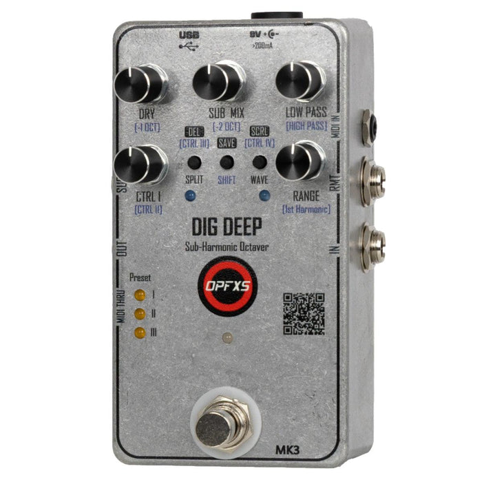 OPFXS Dig Deep MK3 Advanced Octave Down Bass Synth Pedal