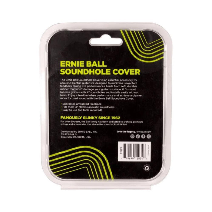 Ernie Ball P09618 Acoustic Guitar Sound Hole Cover Feedback Buster (4" Standard)