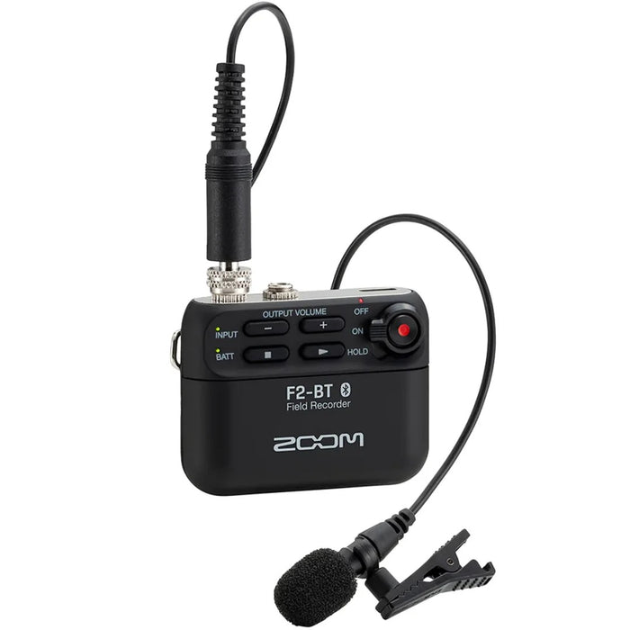 Zoom | F2-BT | 32-Bit Float Field Recorder w/ Lavalier Mic & Bluetooth Pack | Black