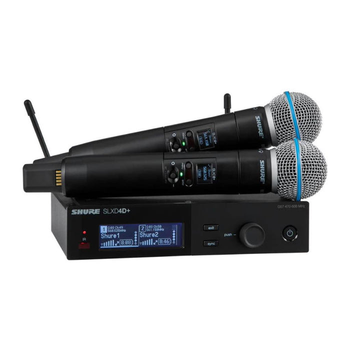 Shure SLXD24D+/B58 Dual Handheld Wireless System w/ 2x SLXD2+ Beta58 Transmitter (H58)