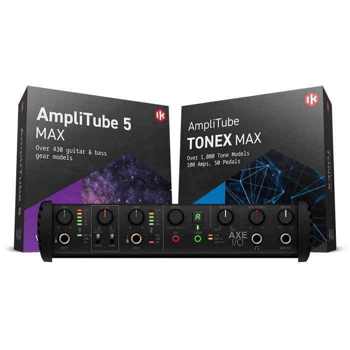 IK Multimedia | AXE I/O MAX BUNDLE | w/ Amplitube 5 MAX & TONEX MAX | USB Audio Interface w/ Advanced Guitar Tone Shaping