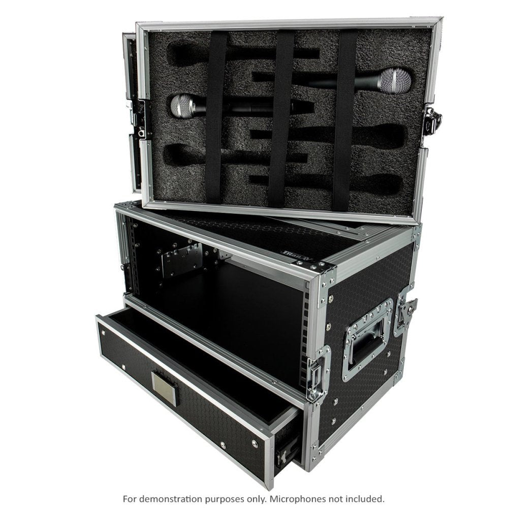 Titan AV Wireless Microphone Rack Case 4RU Rack, Drawer & Microphone ...