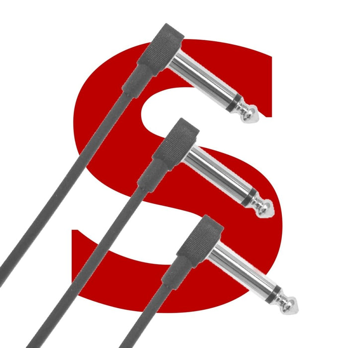 TourGear Designs | Flat Audio Patch Cable | TS Mono to TS Mono | S Shape (TGD CBL FP 3 S) - Gsus4
