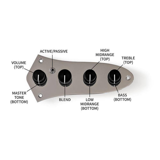 Trickfish | J - Core Jazz Bass Plate Preamp | Mike Pope - Designed FlexCore Circuit | 4 - Band & Side Mount Jack (Trickfish-J-Core-4Band) - Gsus4