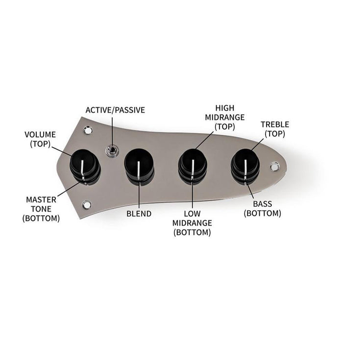 Trickfish | J - Core Jazz Bass Plate Preamp | Mike Pope - Designed FlexCore Circuit | 4 - Band & Side Mount Jack (Trickfish-J-Core-4Band) - Gsus4