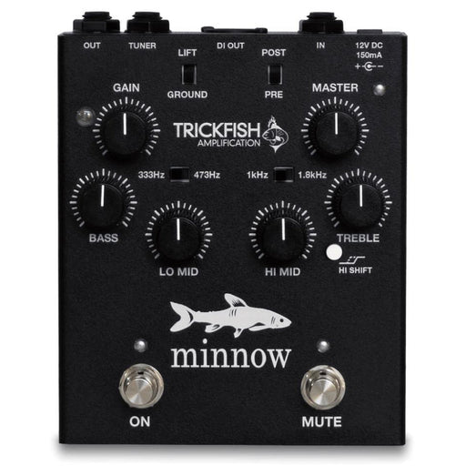 Trickfish Minnow Single Channel Bass Preamp & DI w/ Bullhead EQ (Black) (Trickfish-Minnow-BLK) - Gsus4