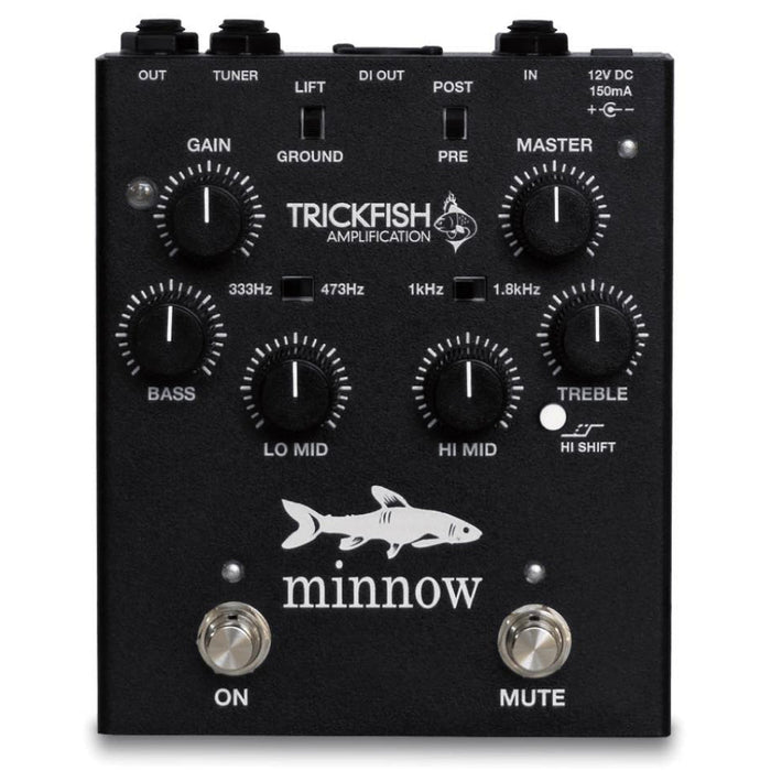 Trickfish Minnow Single Channel Bass Preamp & DI w/ Bullhead EQ (Black) (Trickfish-Minnow-BLK) - Gsus4