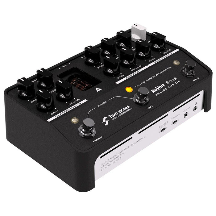 Two Notes | REVOLT Bass | 3 Channel Bass Amp Simulator w/ 12AX7 Tube & All Analog Signal Path (133006) - Gsus4
