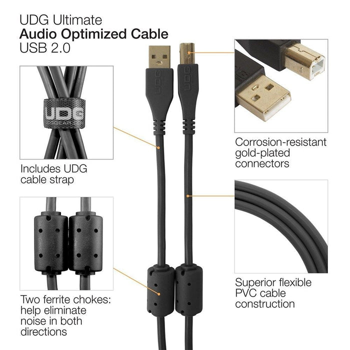 UDG Ultimate Audio Cable USB Type A to B USB Straight Cable (2m) (63/C - U95002BL) - Gsus4