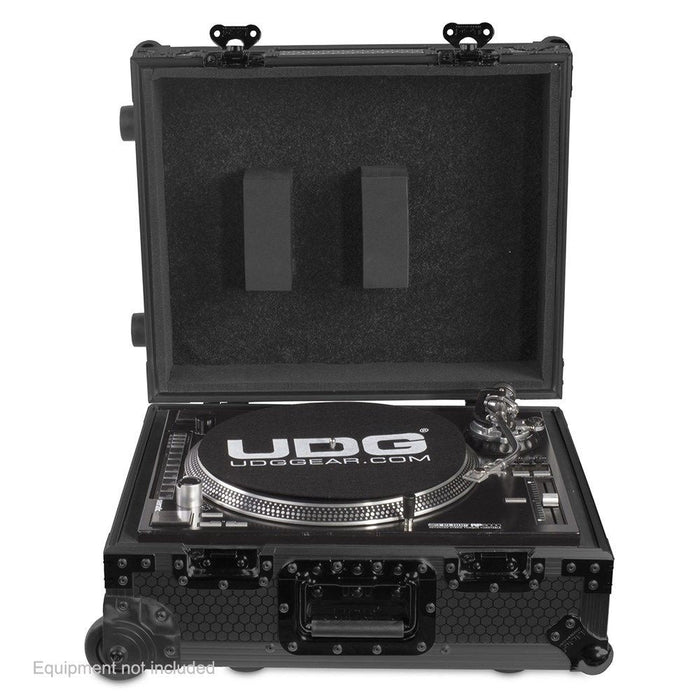 UDG Ultimate Flight Case for Multi Format Turntable MK2 Plus Trolley & Wheels (Black) (63/F - U91029BL2) - Gsus4