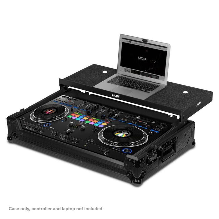 UDG Ultimate Flight Case for Pioneer DDJREV7 Black Plus w/ Laptop Shelf & Wheels (63/F - U91077BL) - Gsus4