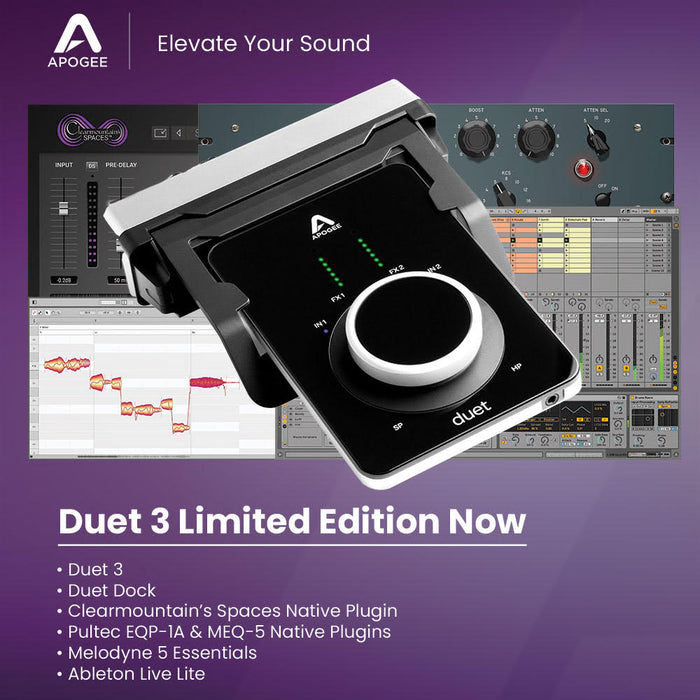 Apogee | DUET 3 Bundle + Plugins Kit | Limited Edition | 2x4 USB-C Audio Interface | w/ Duet Dock