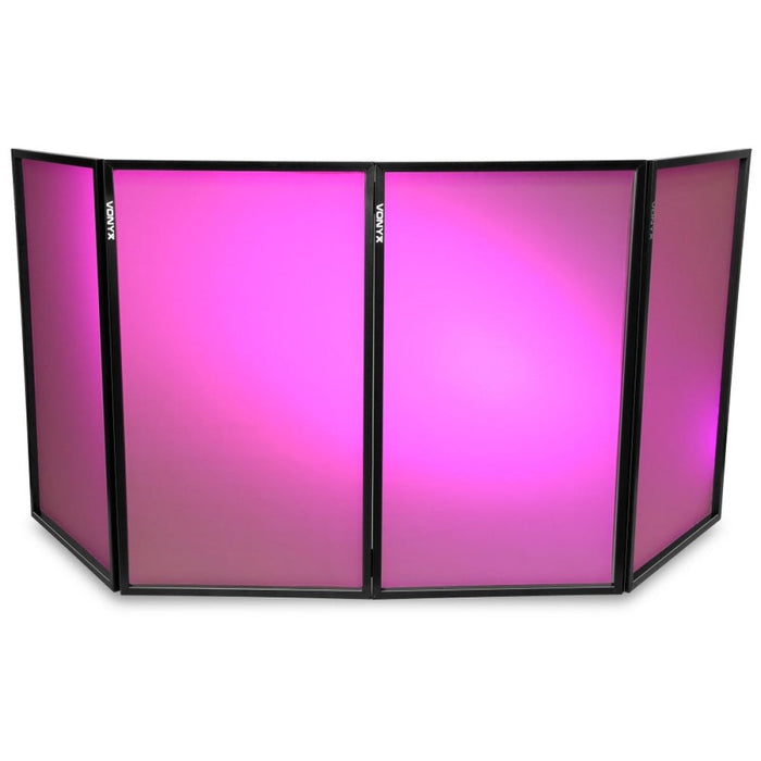 Vonyx DJ Screen Foldable DJ Facade – 4 Lycra Panels (DB2W) - Gsus4