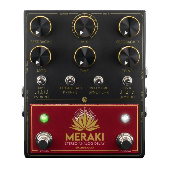 Walrus MERAKI Stereo Analog Dual Delay Pedal (Walrus-Meraki-BLK-RED) - Gsus4