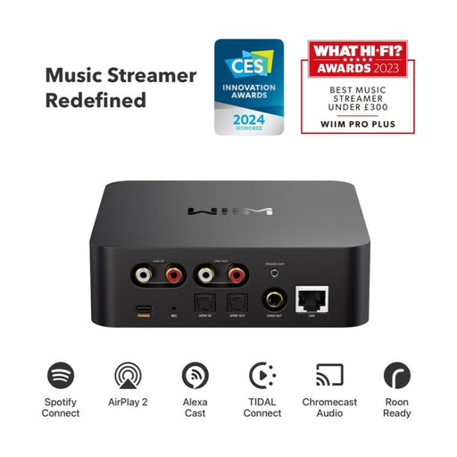 WiiM | PRO PLUS | AirPlay2 Wireless Audio Streamer & Chromecast | w/ AKM 4493SEQ DAC | Hi - Res Audio from Spotify (WiiM - PRO - PLUS) - Gsus4