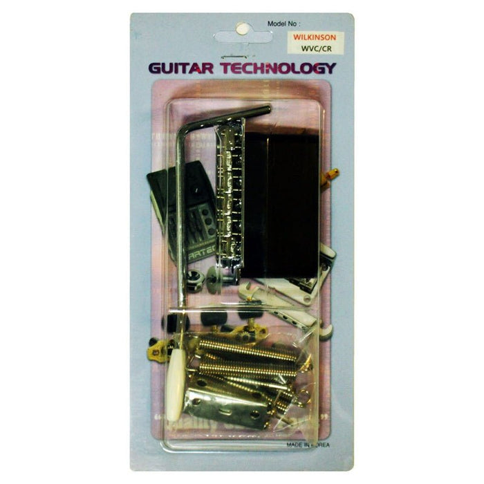 Wilkinson Classic ST Style Complete 6-point Tremolo Bridge in Chrome with Zinc Block (WVCCR) - Gsus4