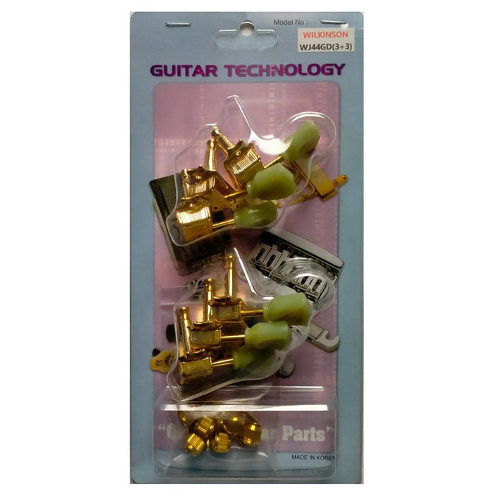 Wilkinson Deluxe Acoustic/Electric Kluson Style Tuning Machines in Gold Finish (3+3) (WJ44GD) - Gsus4