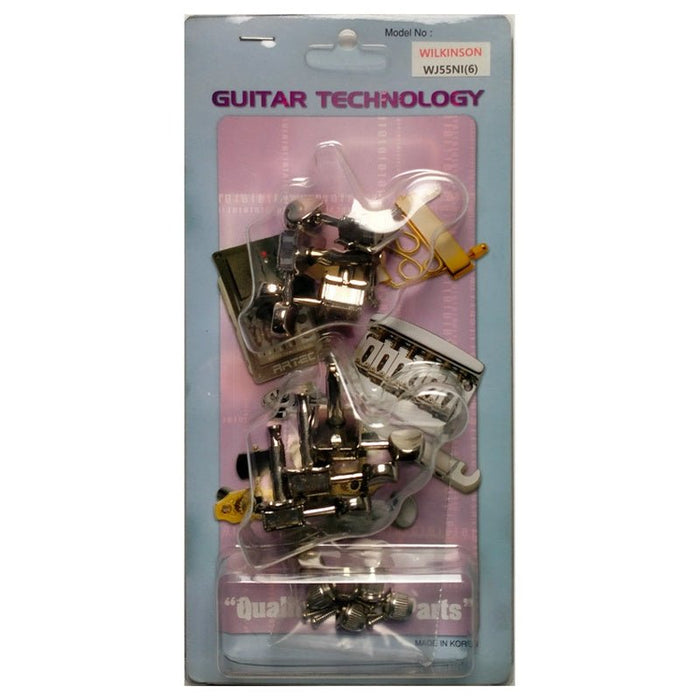 Wilkinson Deluxe Acoustic/Electric Kluson Style Tuning Machines in Nickel Finish (6-inline) (WJ55NI) - Gsus4