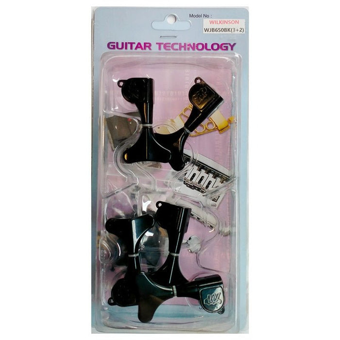 Wilkinson Electric Bass Guitar Sealed Tuning Machines in Black Finish (2+3) (WJB650BK) - Gsus4