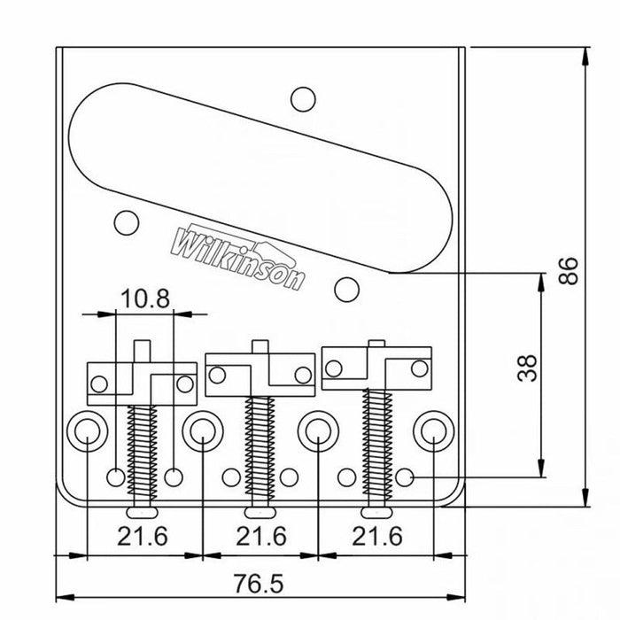 Wilkinson Vintage TL-Style Electric Guitar Bridge in Chrome Finish (WTBCR) - Gsus4