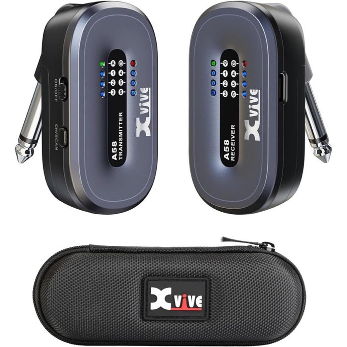 Xvive A58 Guitar Wireless System 5.8 GHz w/ Carry Case (Grey / Black) (352606) - Gsus4