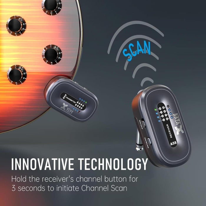 Xvive A58 Guitar Wireless System 5.8 GHz w/ Carry Case (Mahogany) (352628) - Gsus4