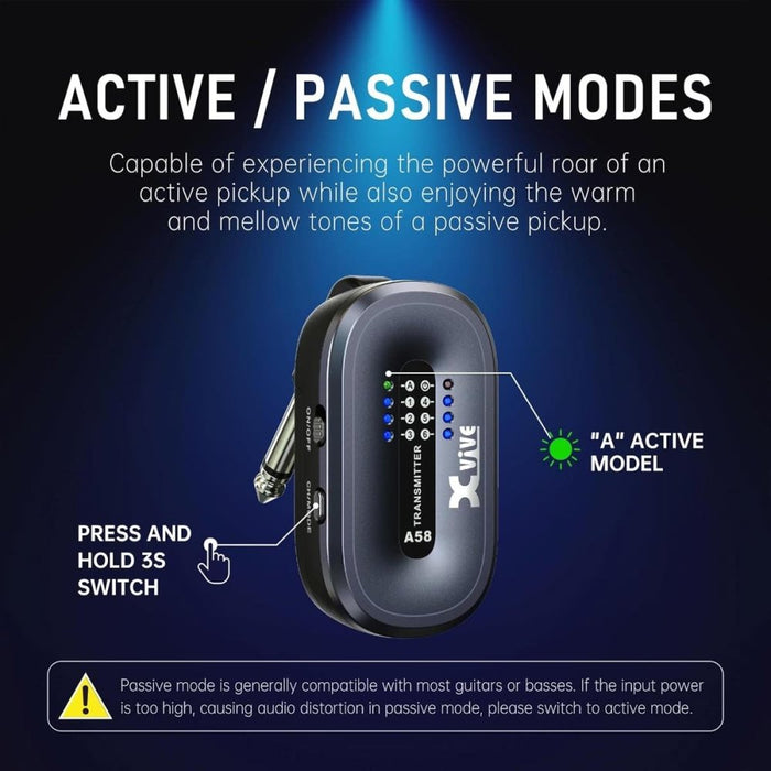 Xvive A58 Guitar Wireless System 5.8 GHz w/ Carry Case (Sunburst) (352626) - Gsus4