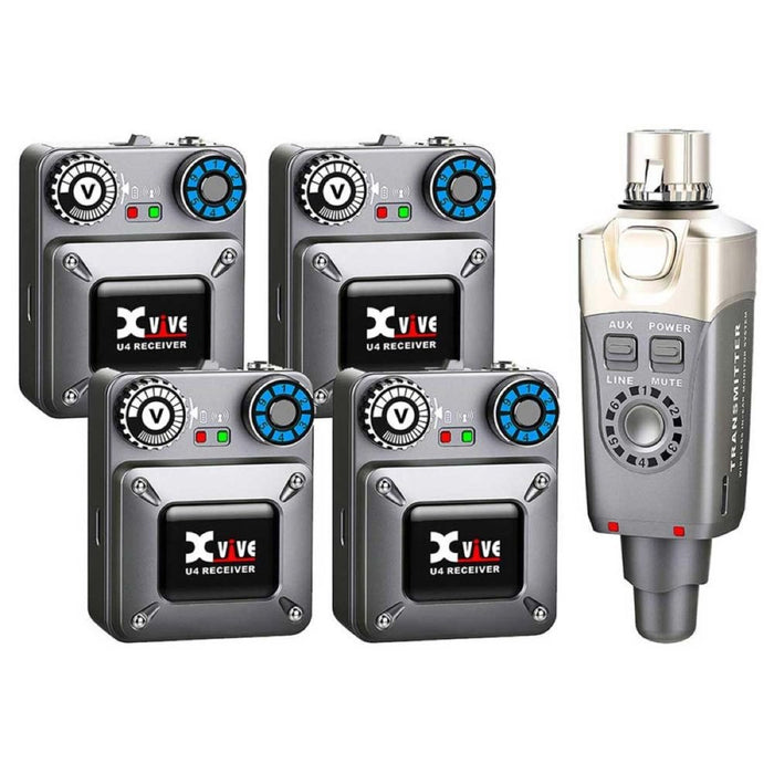 Xvive U4R4 Wireless In Ear Monitor System w/ 4 Receivers (352569) - Gsus4