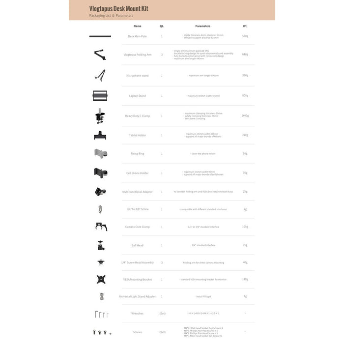 Zeapon Vlogtopus Desk Mount Kit (DM - H1) - Gsus4