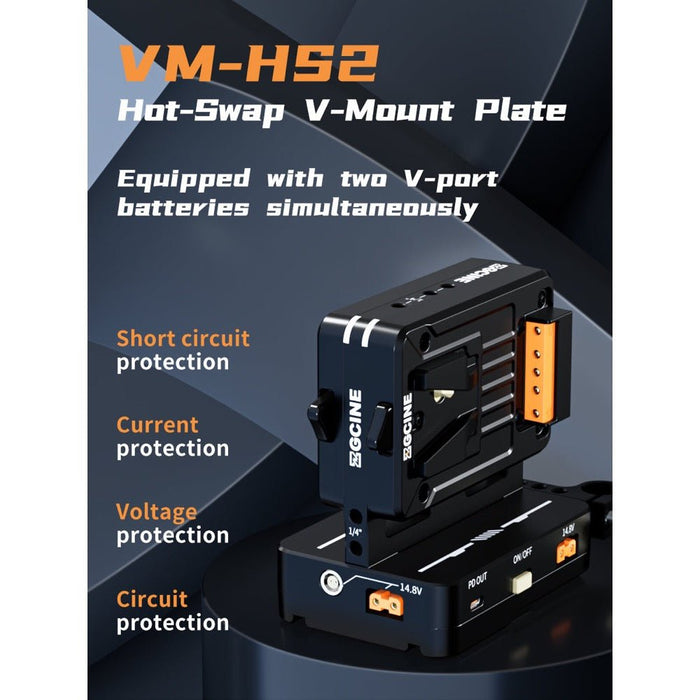 ZGCINE | VM - HS2 | Hot Swap / Shark Fin Dual Micro V Mount Battery Plate (VM-HS2) - Gsus4