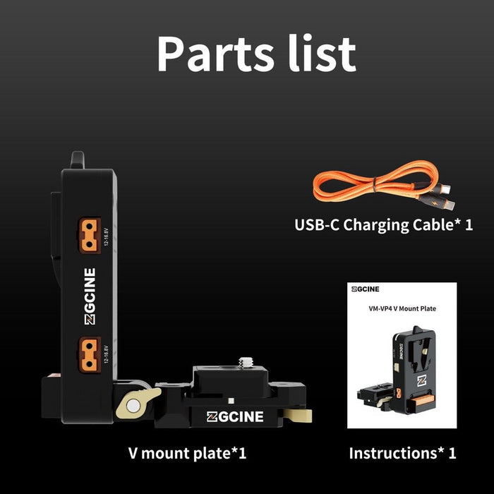 ZGCine | VM - VP4 | Quick Release V - Mount Plate (VM-VP4) - Gsus4
