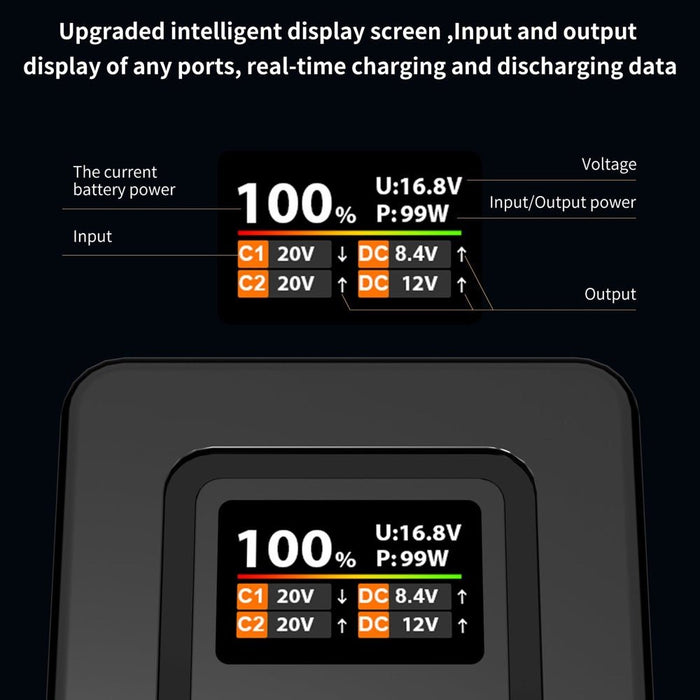ZGCine | ZG - V99PRO | 99W V - Mount Battery | w/ PD100W, Multi - Ports & Smart Display (ZG-V99Pro-O) - Gsus4